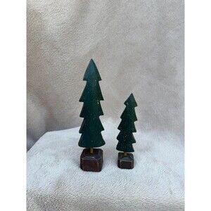 Vintage Wooden Christmas Trees Set of 2